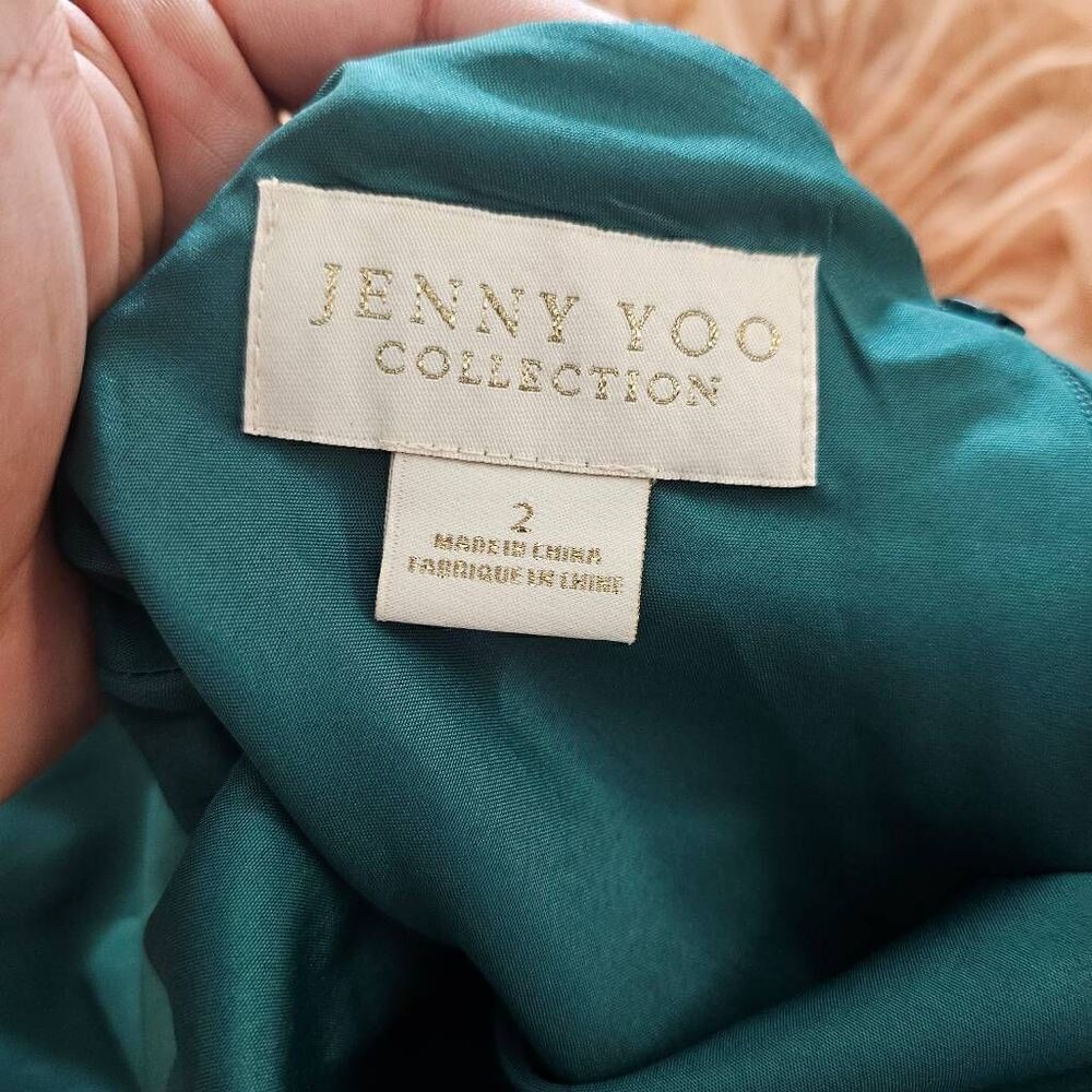 Jenny Yoo Delaney Maxi Dress V Neck Tie Back Size 2 - Picture 7 of 8